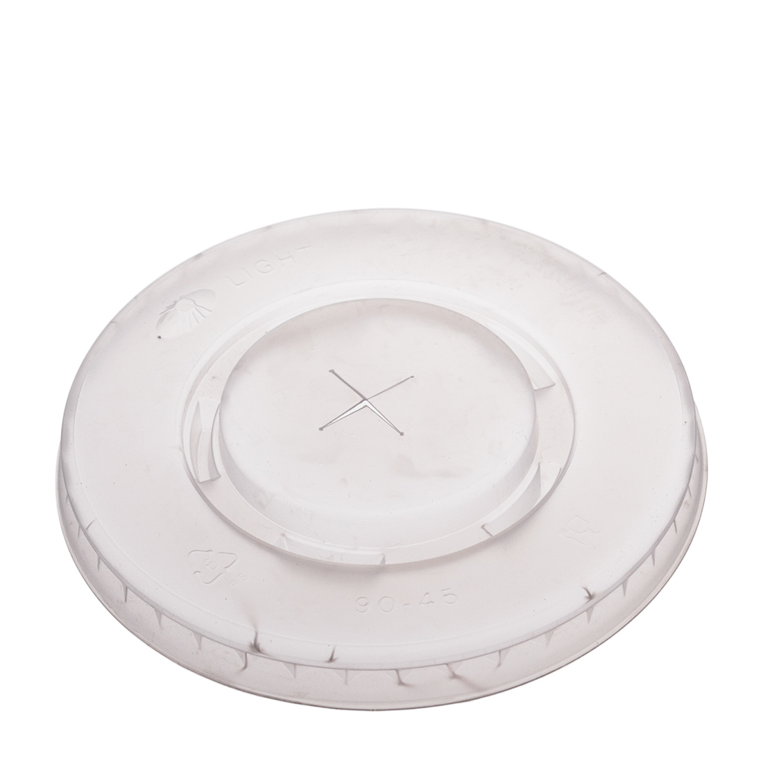 Becherdeckel mit Kreuzstanzung PS transparent 80mm