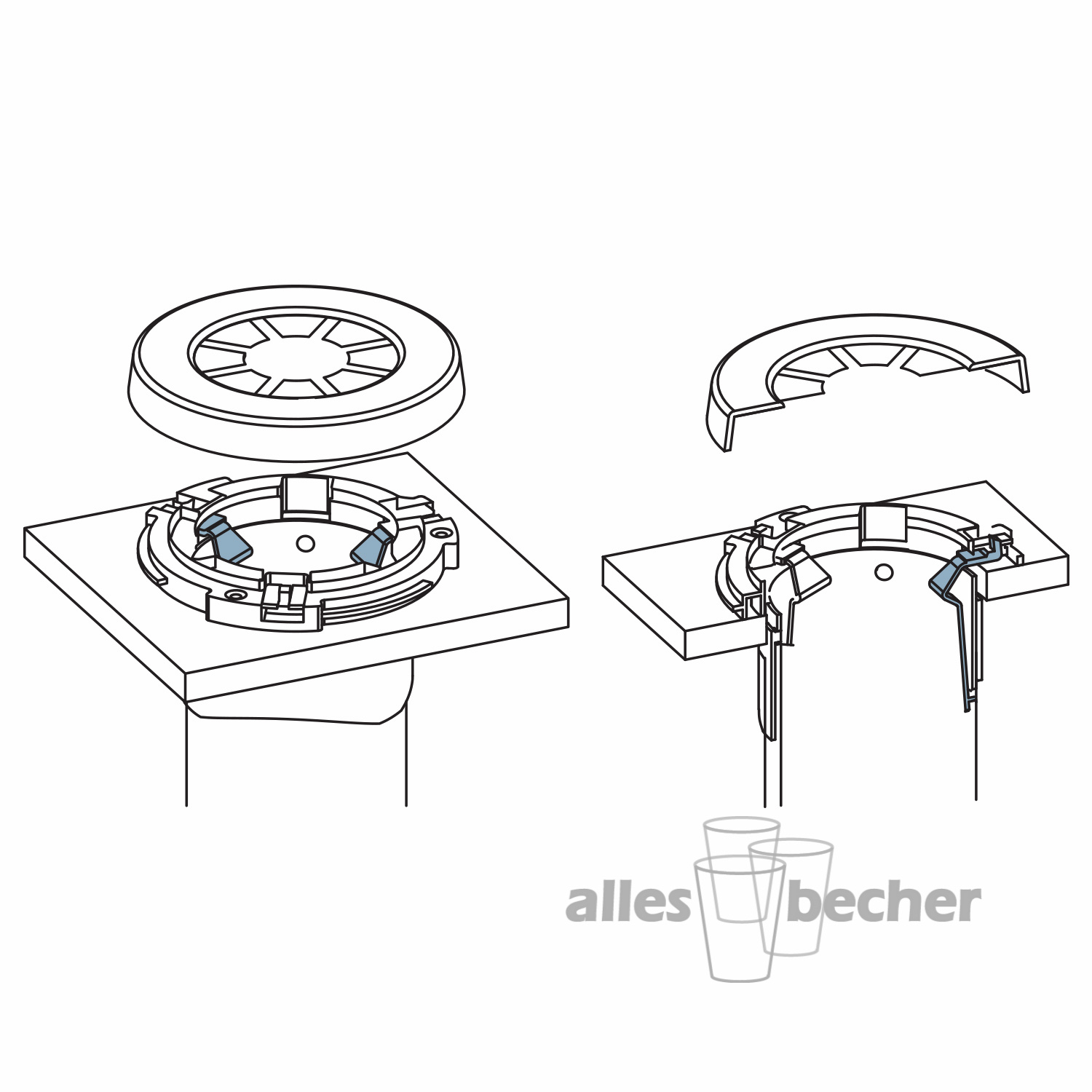 Becherspender Theke Flexo+ 250-1.300ml