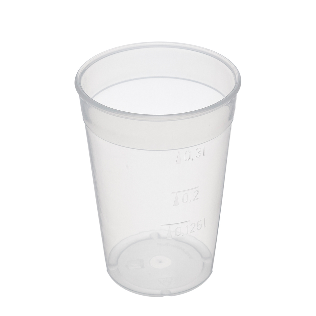 Mehrwegbecher mit Trinkrand transparent PP 300ml