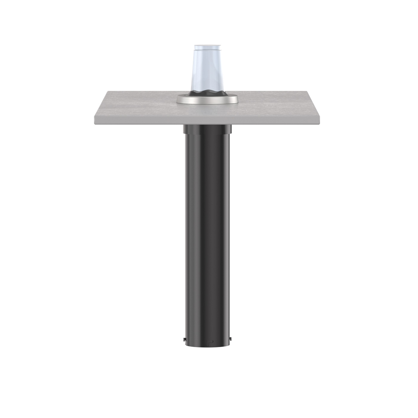 424312-becherspender-theke-gummilippe-verkuerzt-200-700ml Gummilippe schwarz, Blendenring chrom