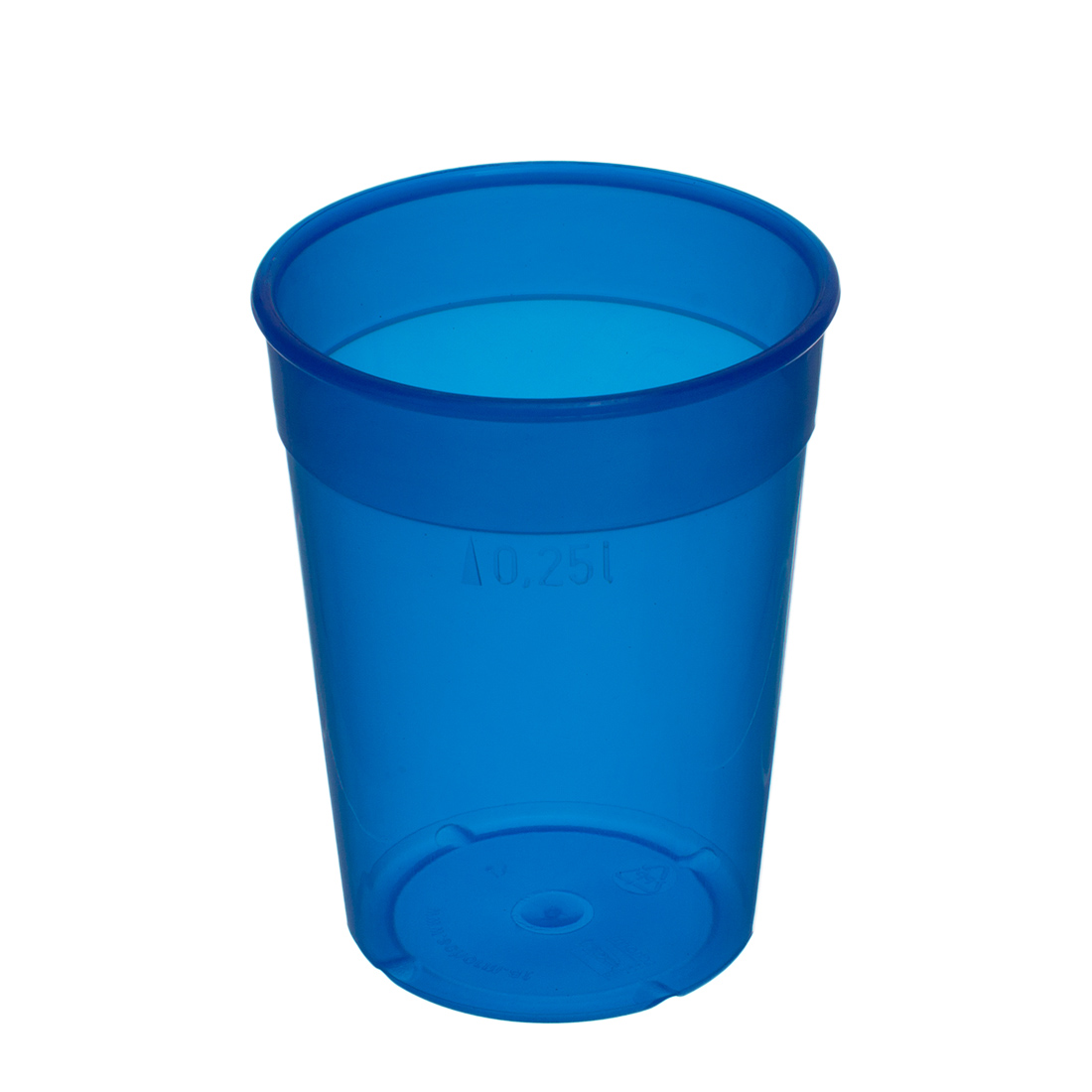 Mehrwegbecher PP mit Trinkrand blau 250ml