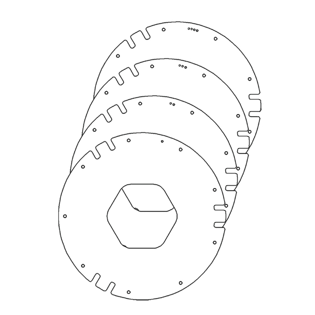 Gummilippenset weiß Ø138mm S-XL