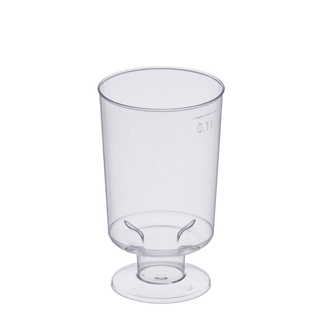 Trinkglas mit Fuß PS glasklar 100ml