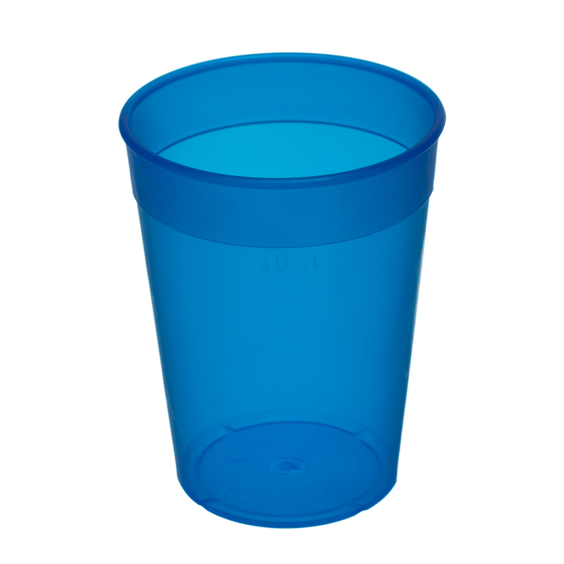 Mehrwegbecher PP mit Trinkrand blau 400ml