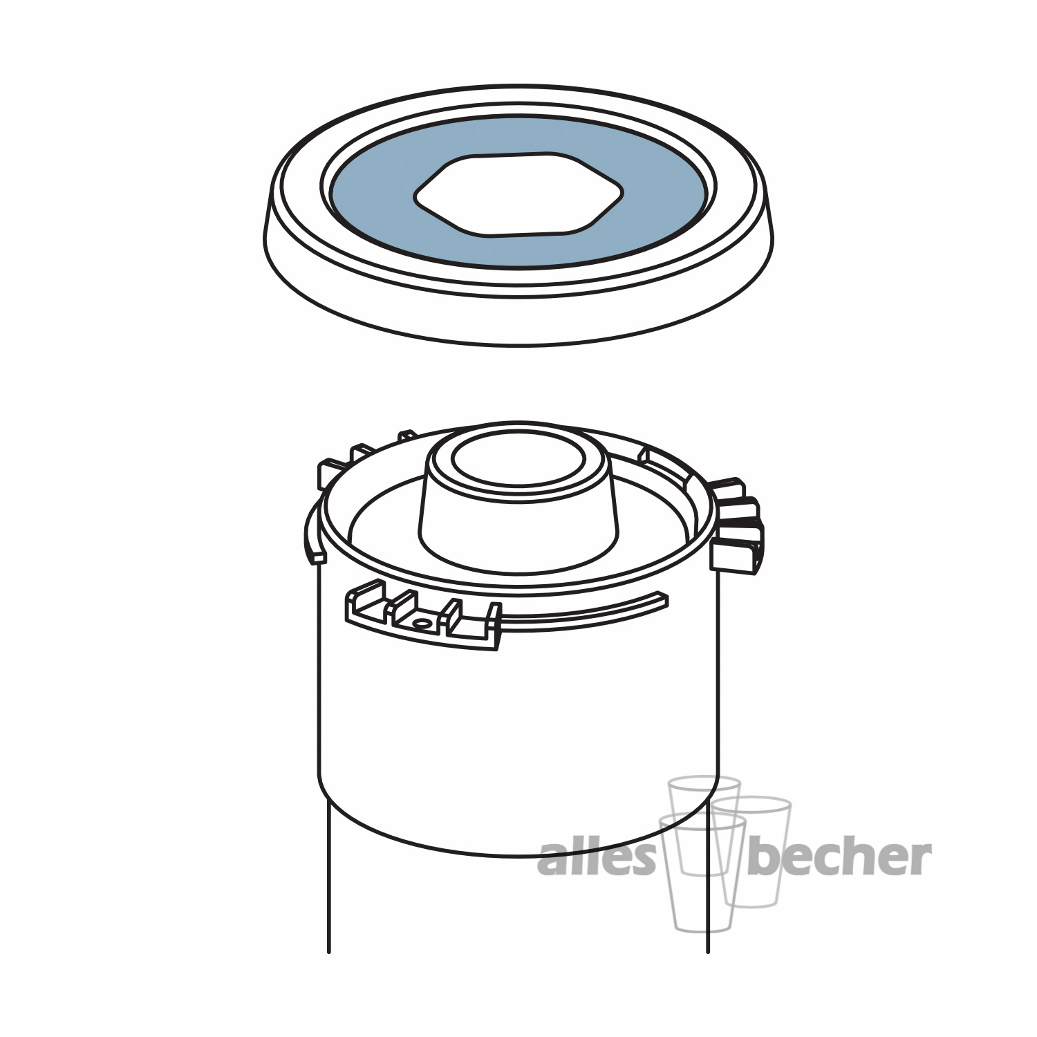 Becherspenderbox 2-fach xsmall